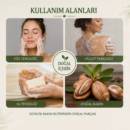 Argan Yağı Sabunu Doğal El Yapımı 100g-3 adet