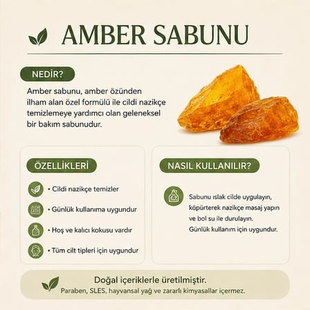 Amber sabunu-100g Doğal El Yapımı-6 adet