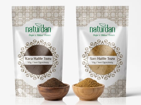 100 Gr Toz Halile Seti : 50 Gr Kara Halile Tozu + 50 Gr Sarı Halile Tozu / Yeni Öğütülmüş