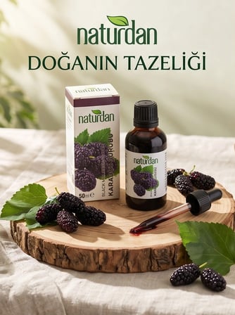 6 Adet - Naturdan Karadut Şurubu 50 Ml