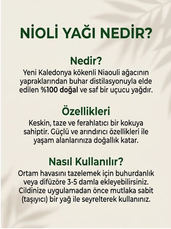 3 Adet - Nioli (Melaleuca Viridiflora) Yağı 20 ml