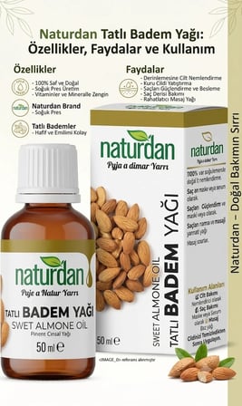 3 Adet - Tatlı Badem Yağı 50 ml