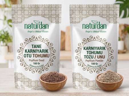 200 gr Psyllium Seti: 100 gr Tane Karnıyarık Otu Tohumu ve 100 gr