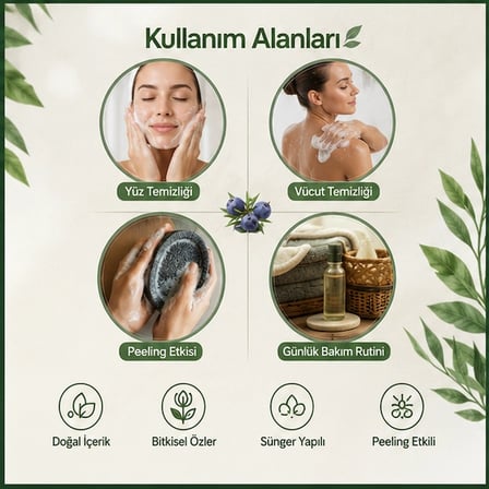 Ardıç Özlü Sünger Sabun Doğal El Yapımı 100g-9 adet