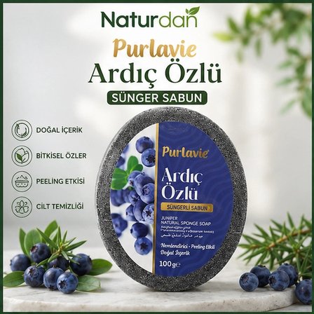 Ardıç Özlü Sünger Sabun Doğal El Yapımı 100g-3 adet