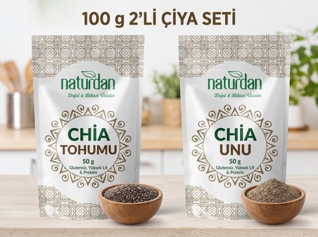 100 Gr 2'li Çiya Seti : ( 50 Gr Chia Tohumu + 50 Gr Chia Unu )