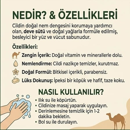 Deve Sütü Sabunu Doğal El Yapımı 100g-3 adet
