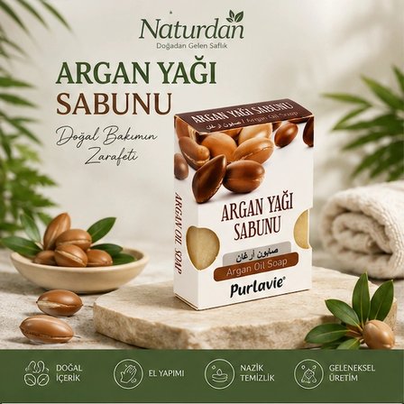 Argan Yağı Sabunu Doğal El Yapımı 100g-9 adet