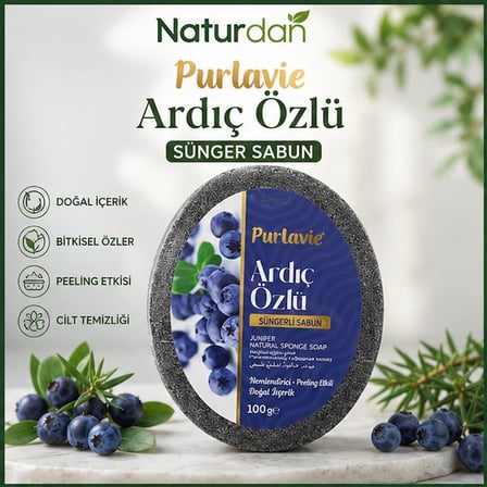 Ardıç Özlü Sünger Sabun Doğal El Yapımı 100g-6 adet