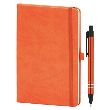 VIP Hediyelik Set - Defter ve Kalem - (2’lİ Kurumsal Hediye Seti) - 4220 TURUNCU