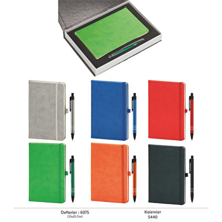 VIP Hediyelik Set - Defter ve Kalem - (2’lİ Kurumsal Hediye Seti) - 4220 YEŞİL