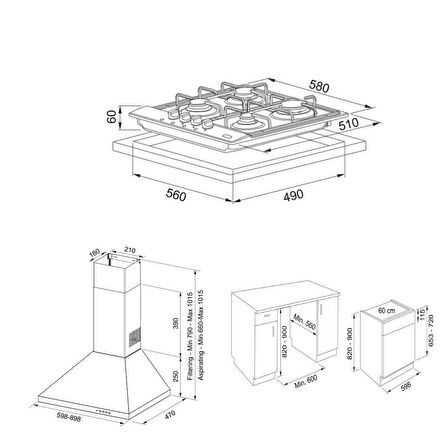 Franke İnox Ankastre Set (FDL 6165 - FHNL 604 XS - FSL 82 H XS - FDWS 614)