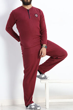 Erkek Pijama Takımı Bordo - 20207.1048.