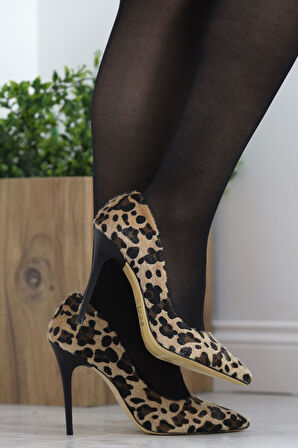 10 Cm Topuklu Stiletto Leopar - 20559.264.