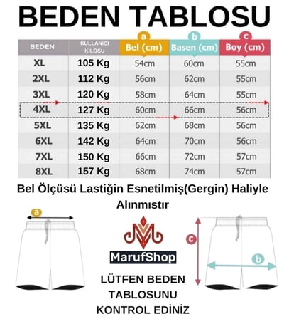Büyük Beden 120 - 157 Kilo Arası İçin Uygun Bedenli Erkek Likralı Bağcıklı Kot Şort