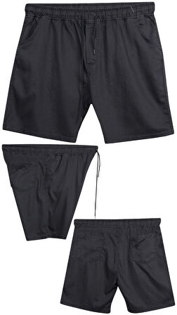 Büyük Beden 120 - 157 Kilo Arası İçin Uygun Bedenli Erkek Likralı Bağcıklı Kot Şort