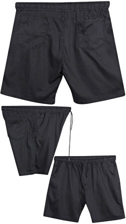 Büyük Beden 120 - 157 Kilo Arası İçin Uygun Bedenli Erkek Likralı Bağcıklı Kot Şort