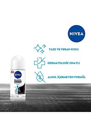 Nivea Kadın Roll On Invisible Black White Pure 50 ML - 6'lı Avantaj Paketi