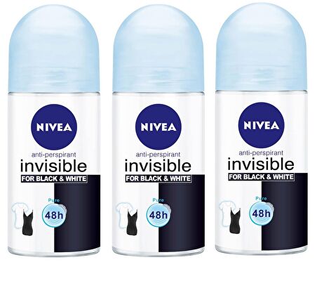 Nivea Roolon Bayan 50 ml İnvesible Pure (mavi )	 (3 Adet )