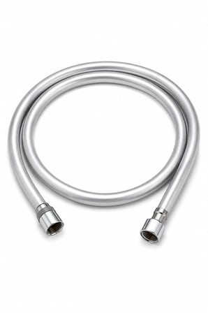 Gümüş PVC Duş Hortumu 150 cm Dolanmaz 360° Döner Başlıklı Yüksek Basınçlı inox Banyo Spirali