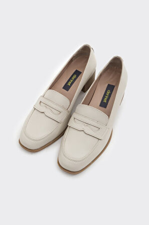 Hakiki Deri Topuklu Kadın Casual Ayakkabı