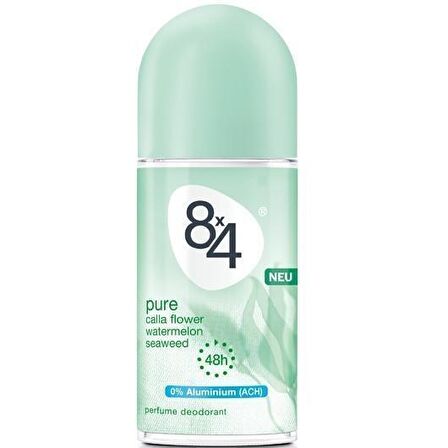 8x4 Pure Aqua Antiperspirant Ter Önleyici Leke Yapmayan Kadın Roll-On Deodorant 50 ml