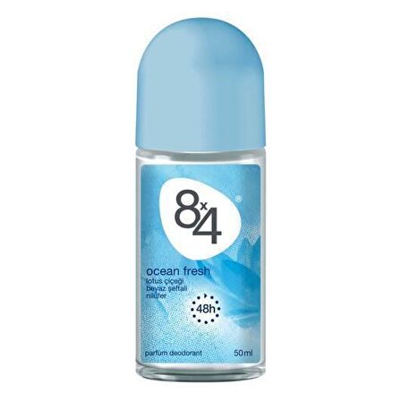 8x4 Ocean Fresh Pudrasız Ter Önleyici Leke Yapmayan Kadın Roll-On Deodorant 50 ml