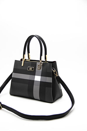 Kadın Omuz Çantası 1098-42307 SİLVER POLO Kadın ÇANTASI M129 SİYAH-MAT SİYAH