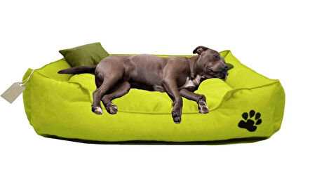 Büyük Irk Köpek Yatağı Ultrasoft Yıkanabilir Yüksek Kaliteli Kumaş Pati İşlemeli - 70 x 90 cm