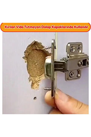 6 Adet Menteşe Tamir Sacı Pratik Paslanmaz Dolap Tamir Onarım Kiti Kapak Menteşe Tamir Onarım Seti