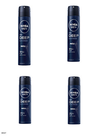 80027 NIVEA MEN DEEP DARKWOOD SPREY  4 ADET