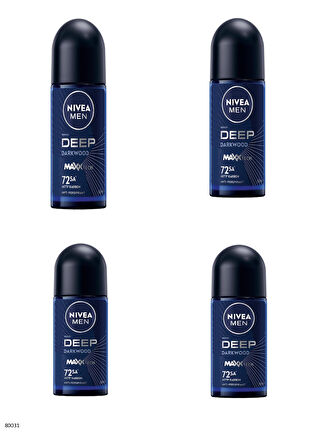 80031 NIVEA MEN DEEP DARKWOOD ROLL-ON  4 ADET