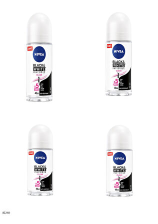 82240 NIVEA BLACK & WHITE CLEAR ROLL-ON  4 ADET