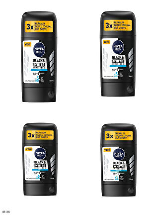 83168 NIVEA MEN BLACK & WHITE FRESH STICK  4 ADET