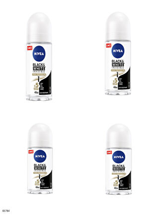 83784 NIVEA BLACK & WHITE İPEKSİ PÜRÜZSÜZLÜK ROLL-ON  4 ADET