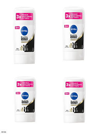 84166 NIVEA BLACK & WHITE İPEKSİ PÜRÜZSÜZLÜK STICK  4 ADET