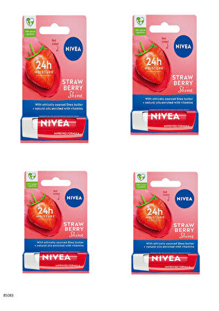 85083 NIVEA Çilek Dudak Bakım Kremi  4 ADET