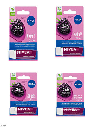 85286 NIVEA Böğürtlen Dudak Bakım Kremi  4 ADET