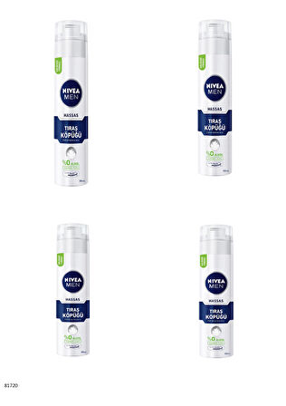 81720 NIVEA MEN HASSAS TIRAŞ KÖPÜĞÜ  4 ADET