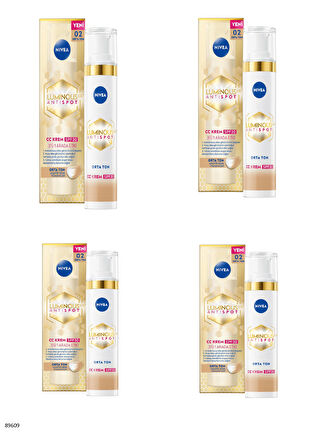 89609 NIVEA Luminous630 Leke Karşıtı CC Krem SPF30 Orta Ton  4 ADET