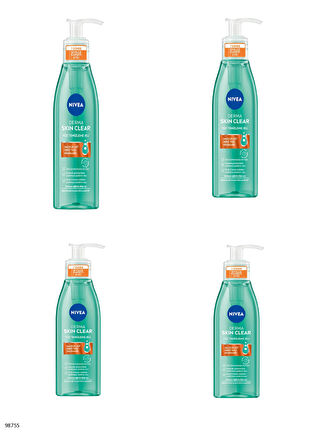 98755 NIVEA Derma Skin Clear Yüz Temizleme Jeli  4 ADET