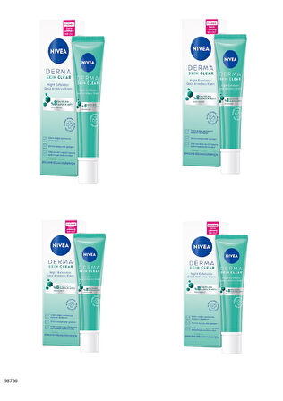 98756 NIVEA DERMA SKIN CLEAR NIGHT EXFOLIATOR GECE ARINDIRICI KREM  4 ADET