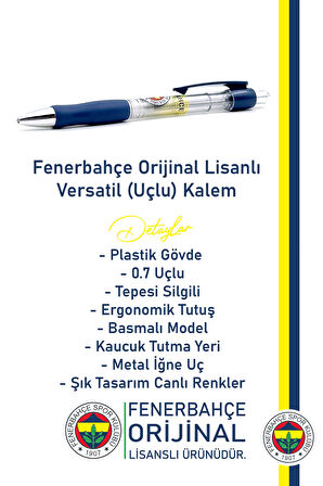 Fenerbahçe Orijinal Versatil Uçlu Kalem 0.7 Hediyelik Ahşap Kutulu