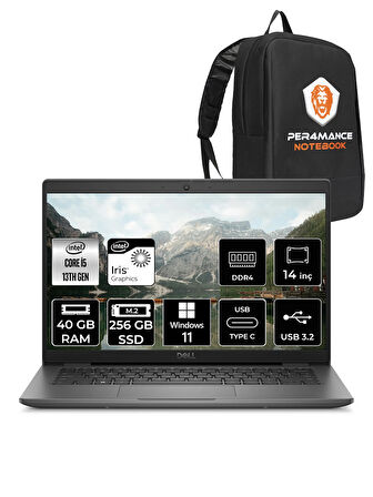 Dell Latitude 3440 i5-1335U 40GB RAM 256GB SSD 14'' FHD W11HOME Dizüstü Bilgisayar & PER4 ÇANTA 