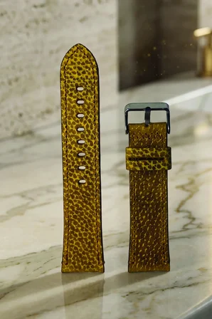 22mm Hakiki Deri Saat Kordonu Premium Klasik Saat Kayışı Dayanıklı ve Konforlu - Sarı