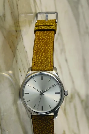22mm Hakiki Deri Saat Kordonu Premium Klasik Saat Kayışı Dayanıklı ve Konforlu - Sarı