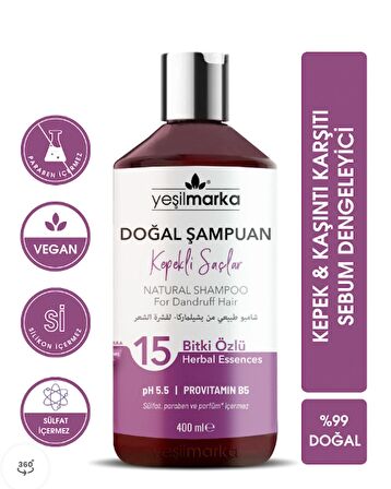 Yeşilmarka Doğal Şampuan – Kepekli Saçlar 400ml