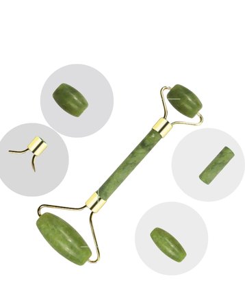 Jade Stone Yüz Bakım Seti Gua Sha Ve Roller Masaj Taşı