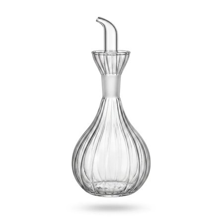 900 ml Borosilikat Tombul Çizgili Cam Yağdanlık – Damlatmaz Yağlık / Sirkelik (1 adet)