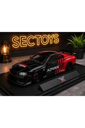 NİSSAN SKYLINE R34 LBWK SÜPER SILHOUETTE DİECAST MODEL ARABA NİSSAN SKYLINE GTR ARABA